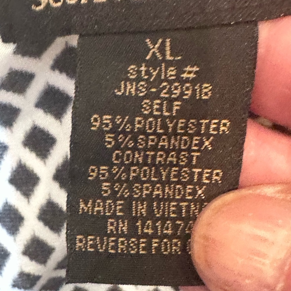 Susan Lawrence women’s black & white stretch tunic size XL - Picture 7 of 12